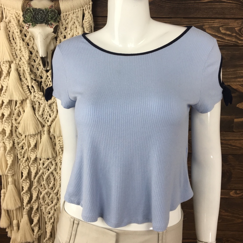 Gianni Bini | Ribbed‎ Tie Sleeve Blouse